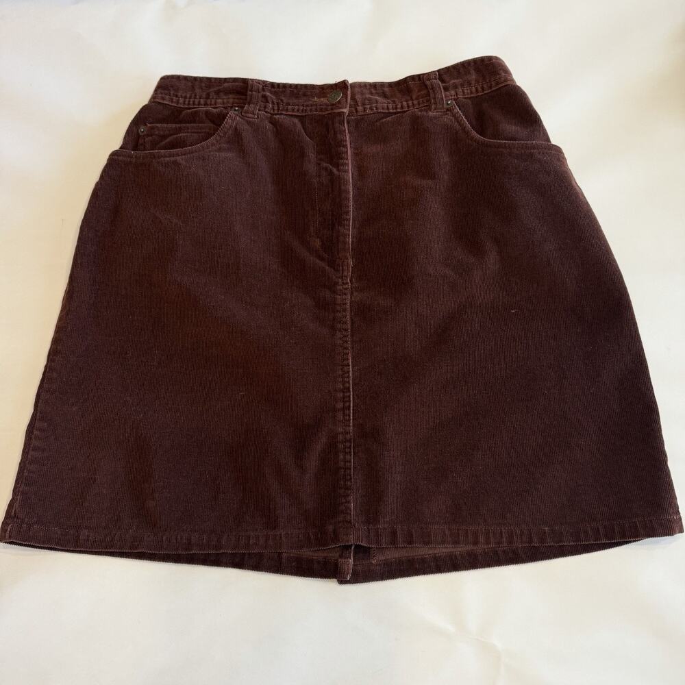 Bill Blass Stretch Women’s Brown Corduroy A-line Skirt Size 12 (A0129)